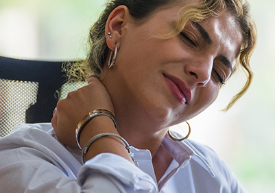 Woman with neck pain